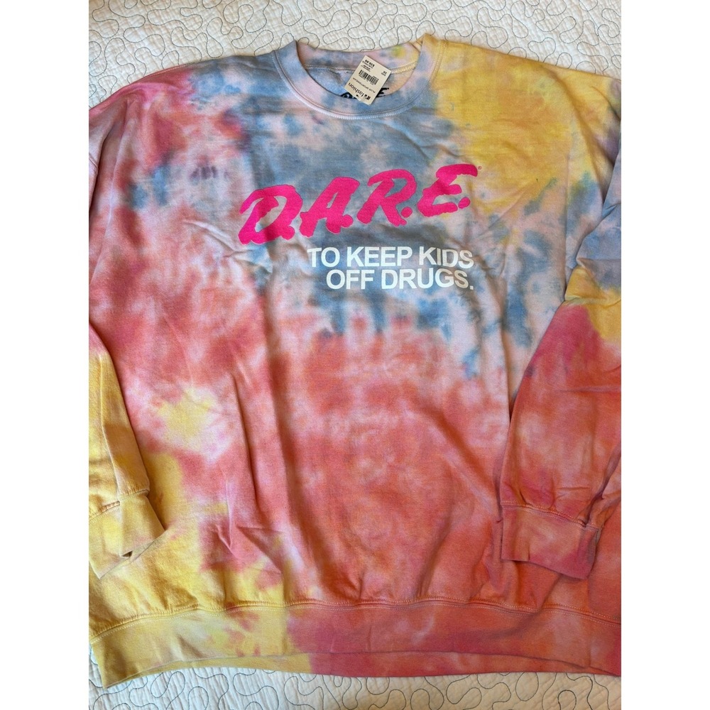 DARE Tie Dye Graphic Sweatshirt Pastel Womens Size 3X